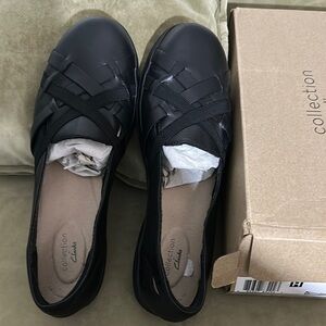 Clarks Black Flats & Loafers Elegant Comfort